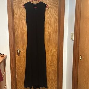 Polo knit dress / sleeveless / black